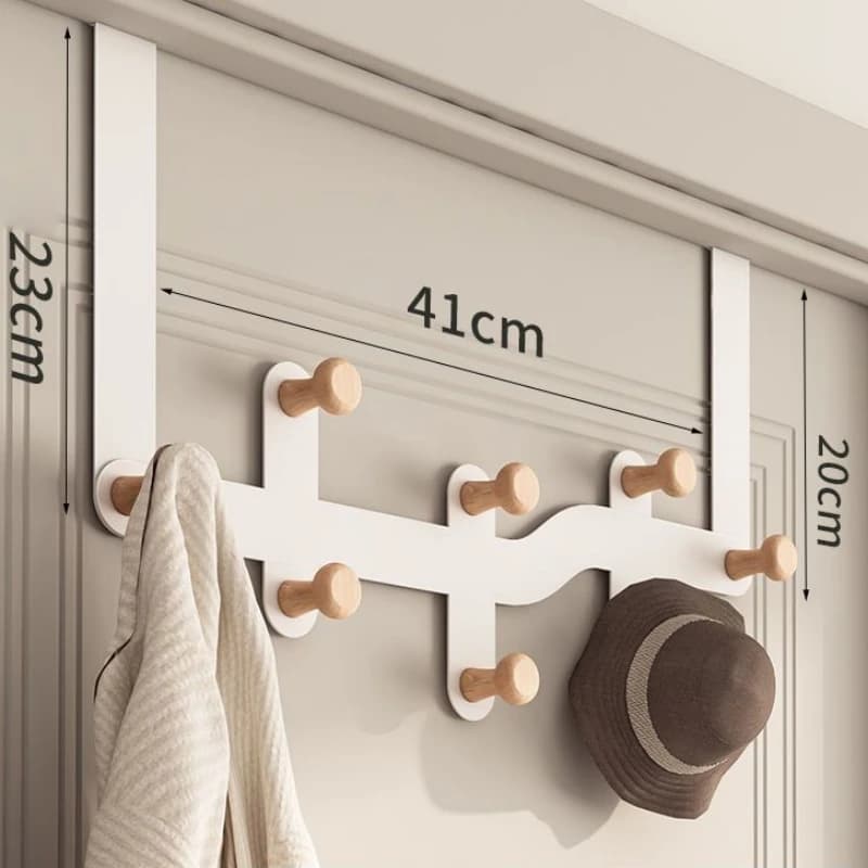 porte manteau blanc et bois