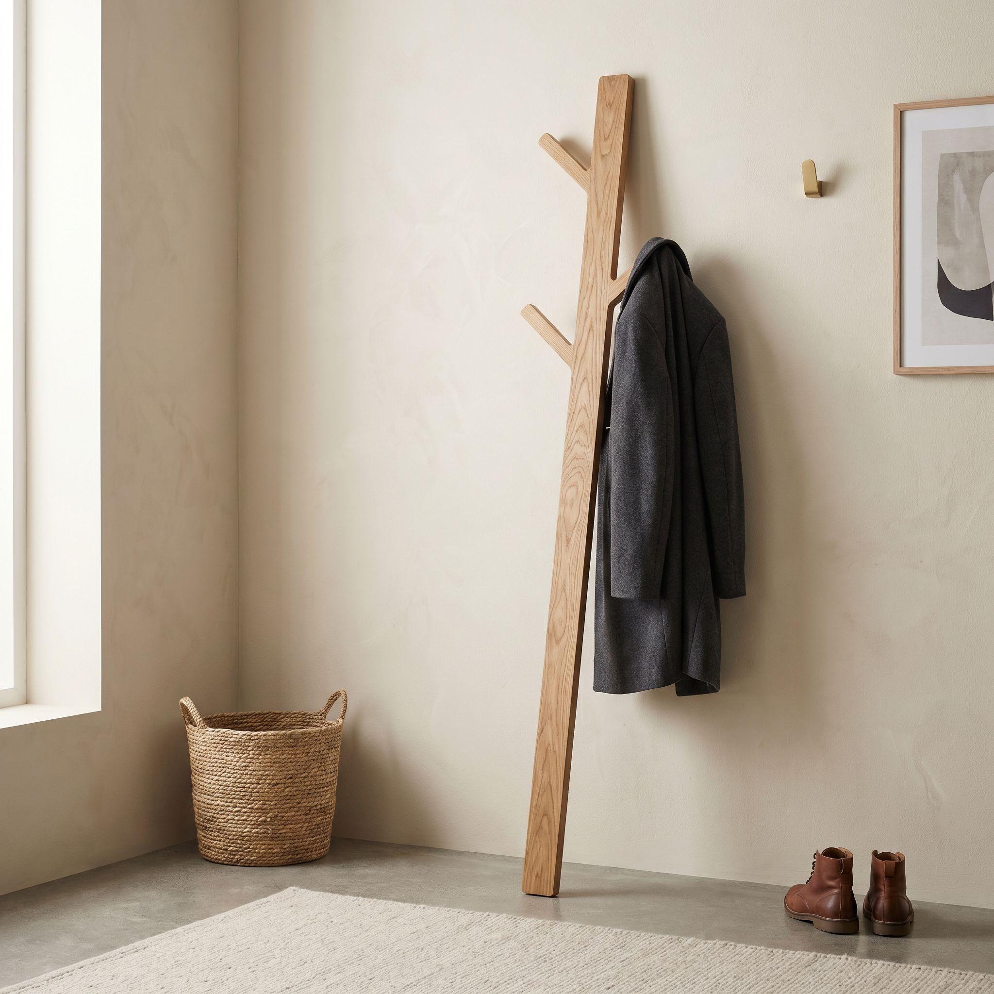 Crochet mural — porte-manteau bois