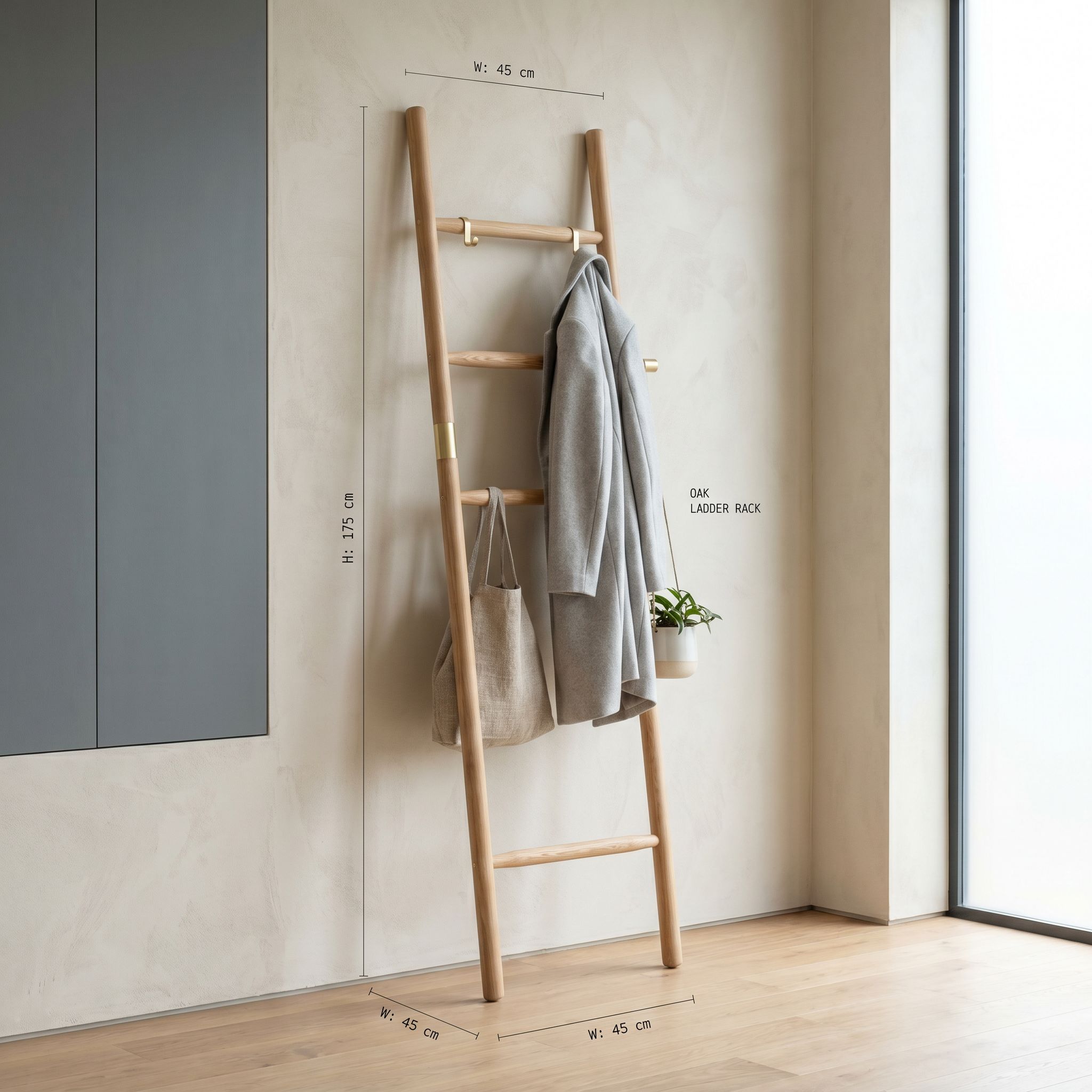 Portant sur pied — porte-manteau bois